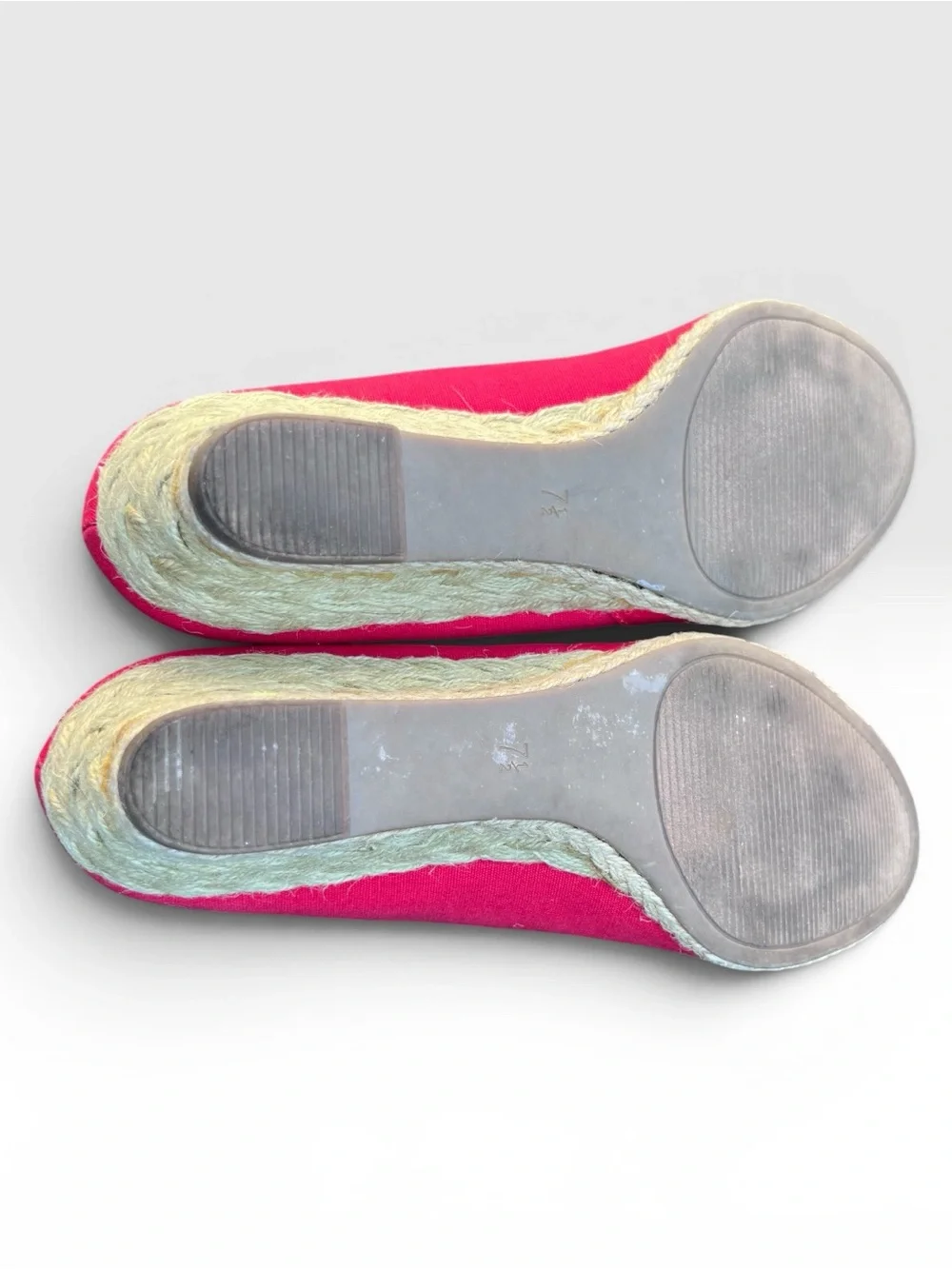 Coach & Four Pink/Red Espadrille Wedge Sandals – Size 7.5